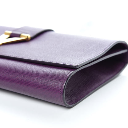 Saint Laurent Textured Calfskin Y Ligne Clutch Purple 6 of 11