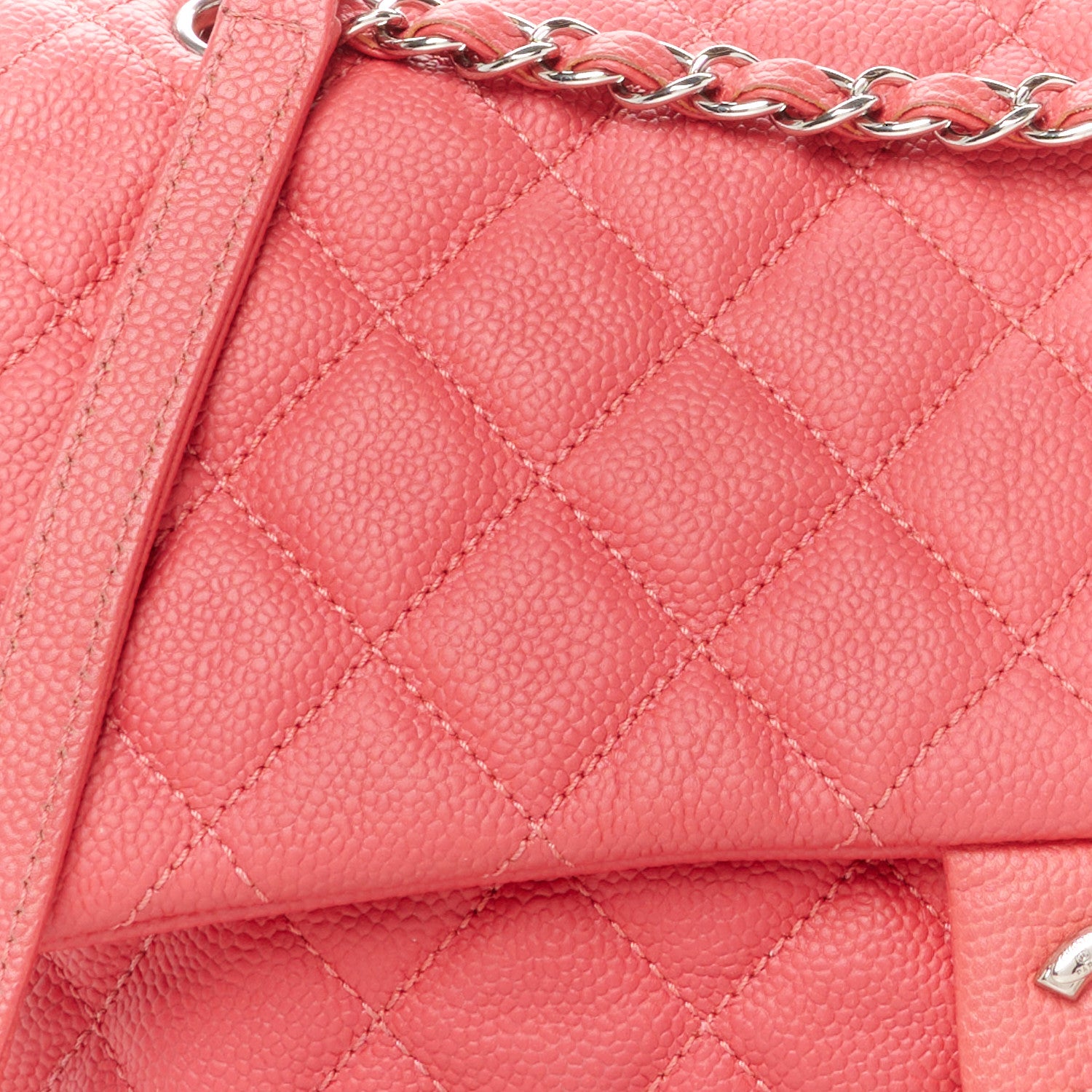 Chanel Caviar Quilted Jumbo Easy Flap Coral 9 of 11