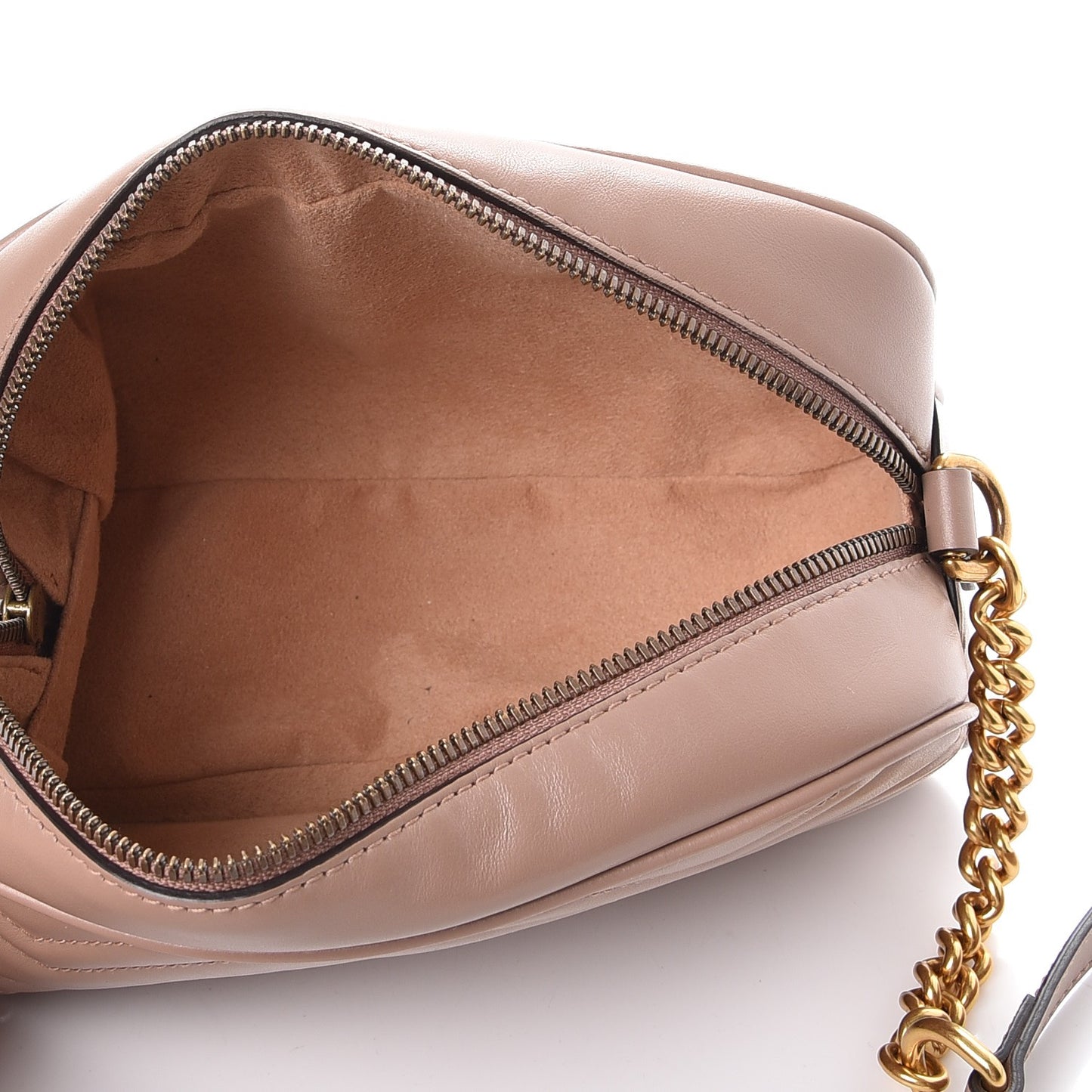 Calfskin Matelasse Small GG Marmont Chain Shoulder Bag Taupe