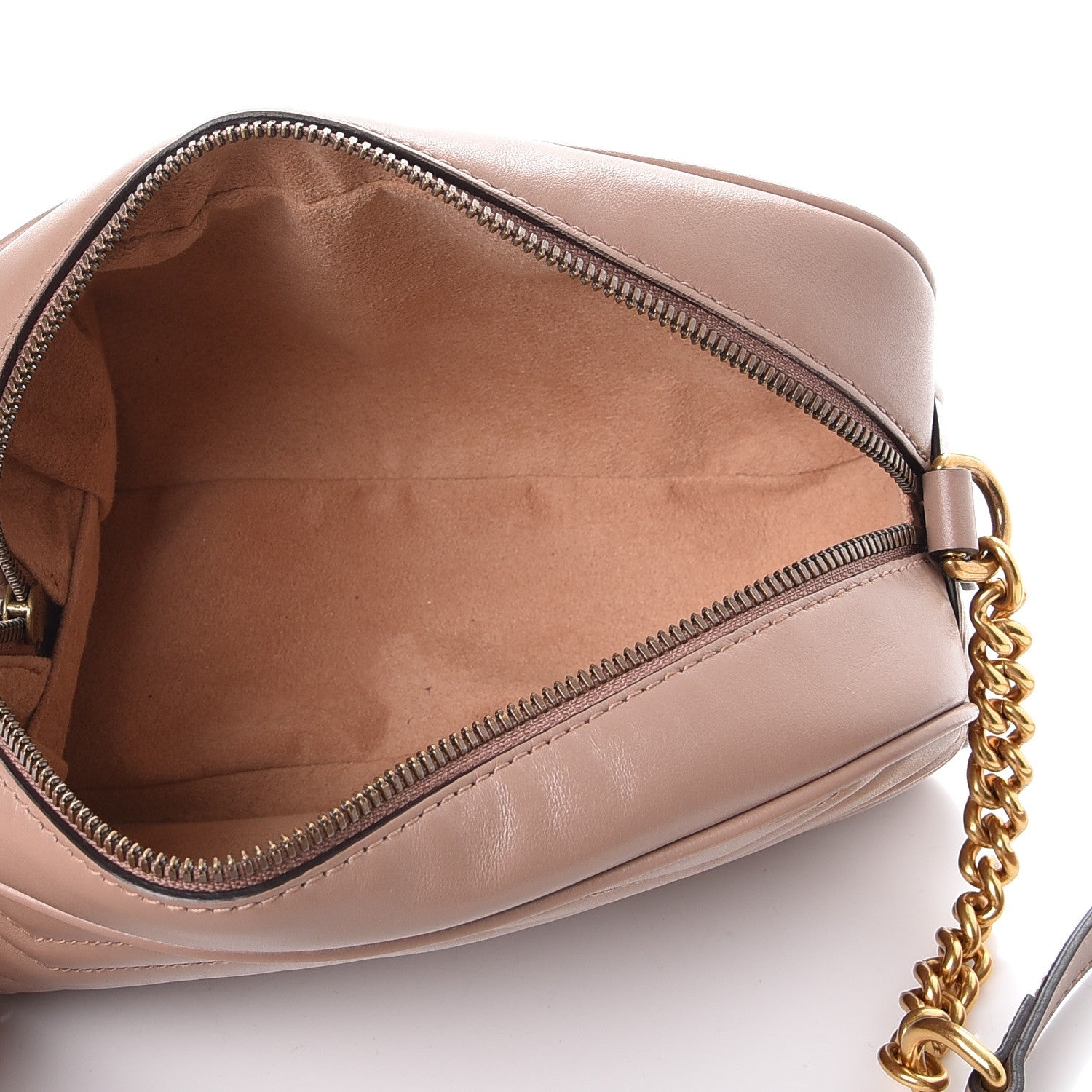 Gucci Calfskin Matelasse Small GG Marmont Chain Shoulder Bag Taupe 5 of 8