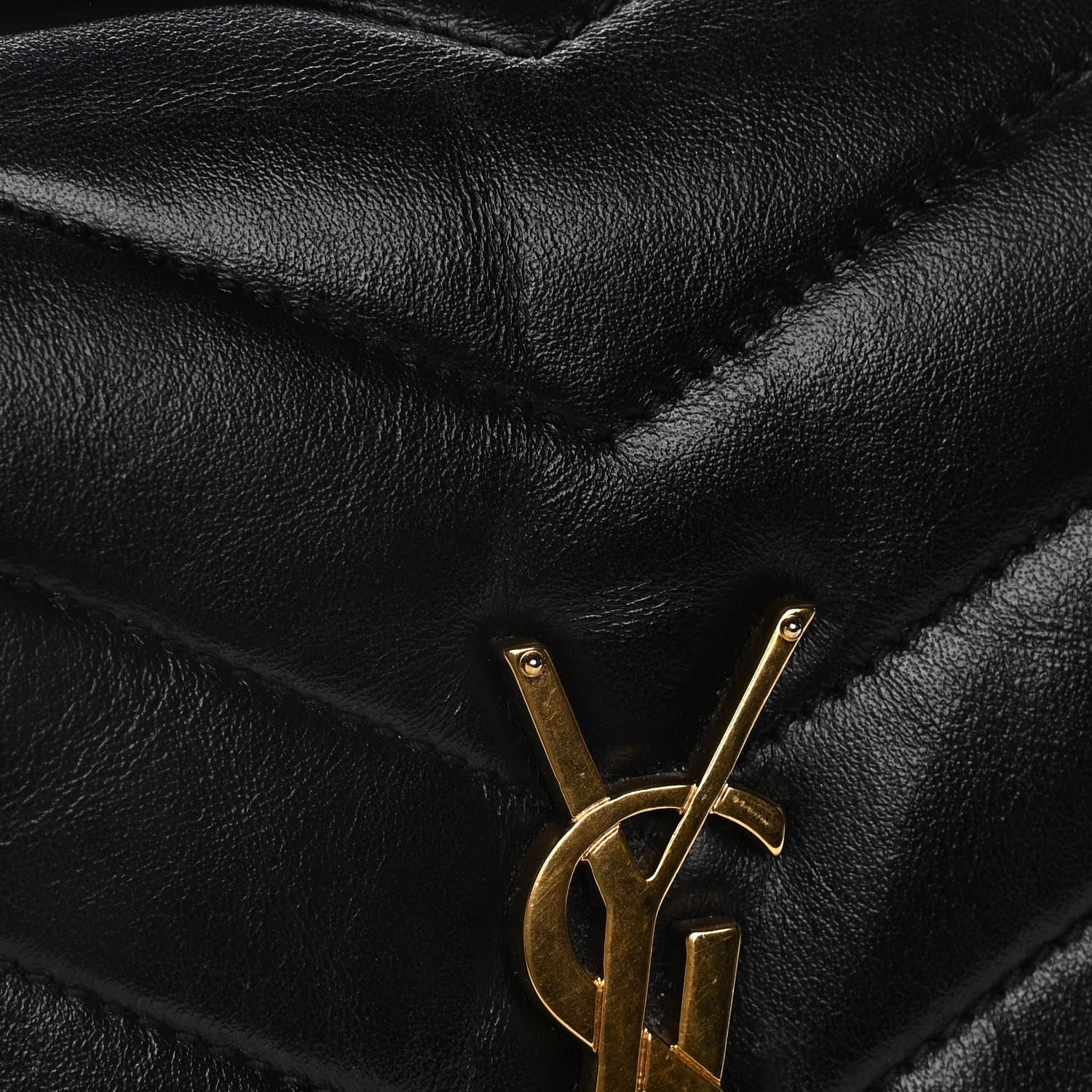 Saint Laurent Calfskin Y Quilted Monogram Small Loulou Chain Satchel Black 15 of 16
