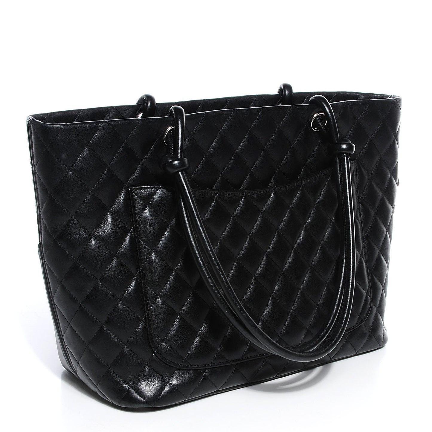 Calfskin Quilted Large Cambon Tote Black