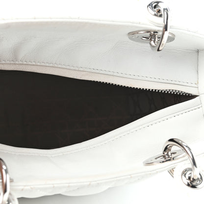 Christian Dior Lambskin Cannage Medium Lady Dior White 4 of 5