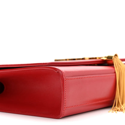 Saint Laurent Smooth Calfskin Medium Classic Monogram Kate Tassel Satchel Lipstick Red 8 of 10