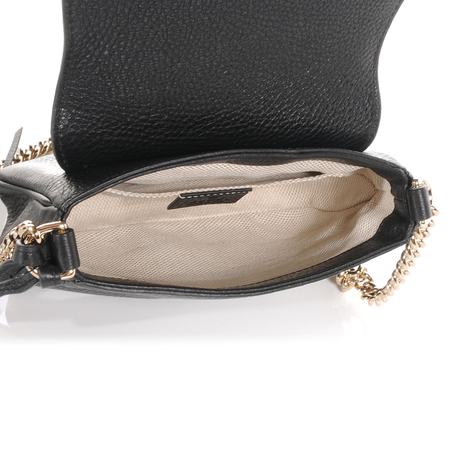 Gucci Pebbled Calfskin Small Soho Flap Crossbody Black 5 of 8