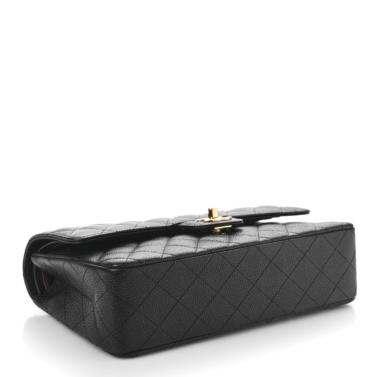 Caviar Quilted Medium Double Flap Black