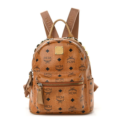 MCM Visetos Stud Mini Crown Stark Backpack Cognac 1 of 14