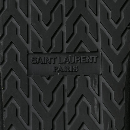 Saint Laurent Calfskin Studded Jimmy Cross Slides 39.5 Black 6 of 8