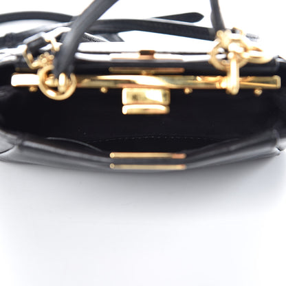 Fendi Nappa Micro Peekaboo Iconic Satchel Black 7 of 10
