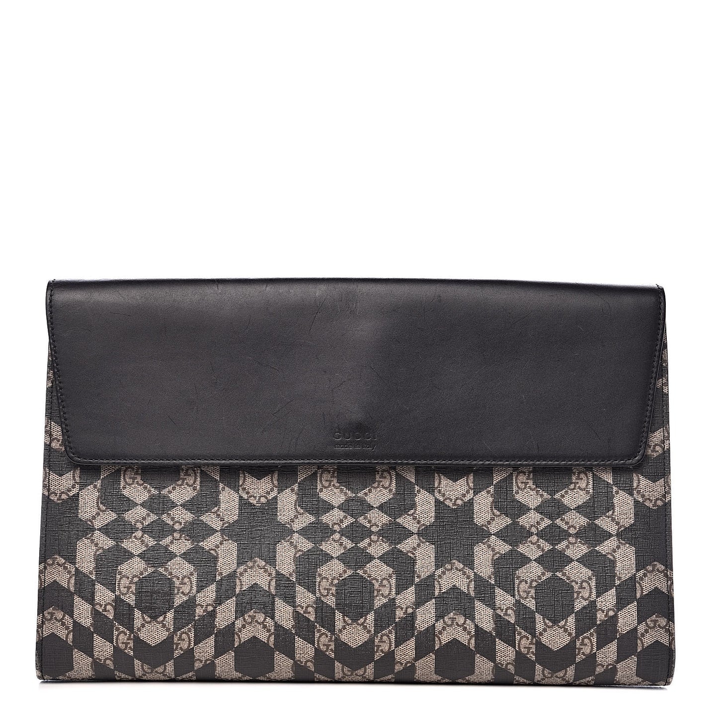 GG Supreme Monogram Caleido Print Clutch Black