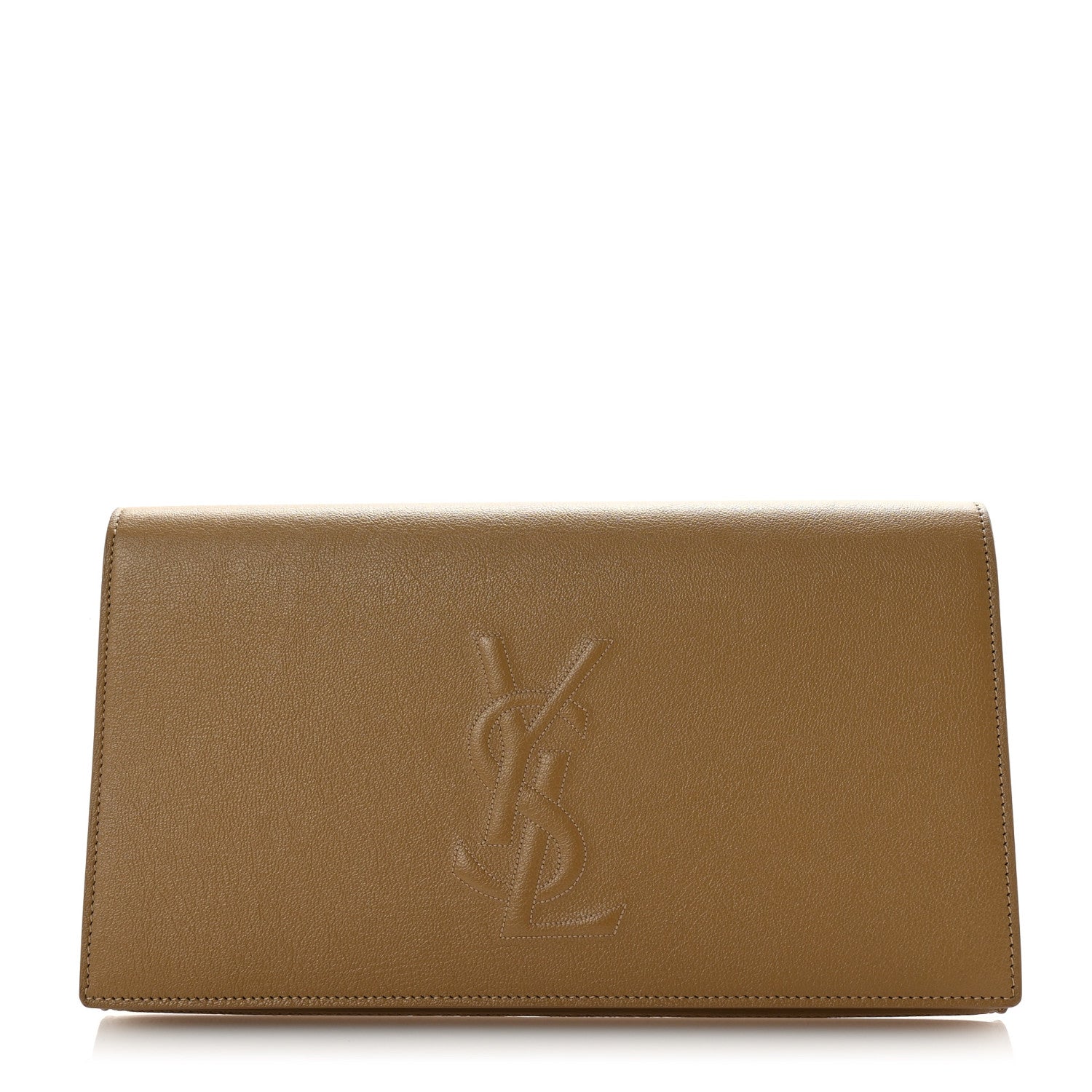 Saint Laurent Calfskin Monogram Large Belle De Jour Clutch Beige 1 of 11