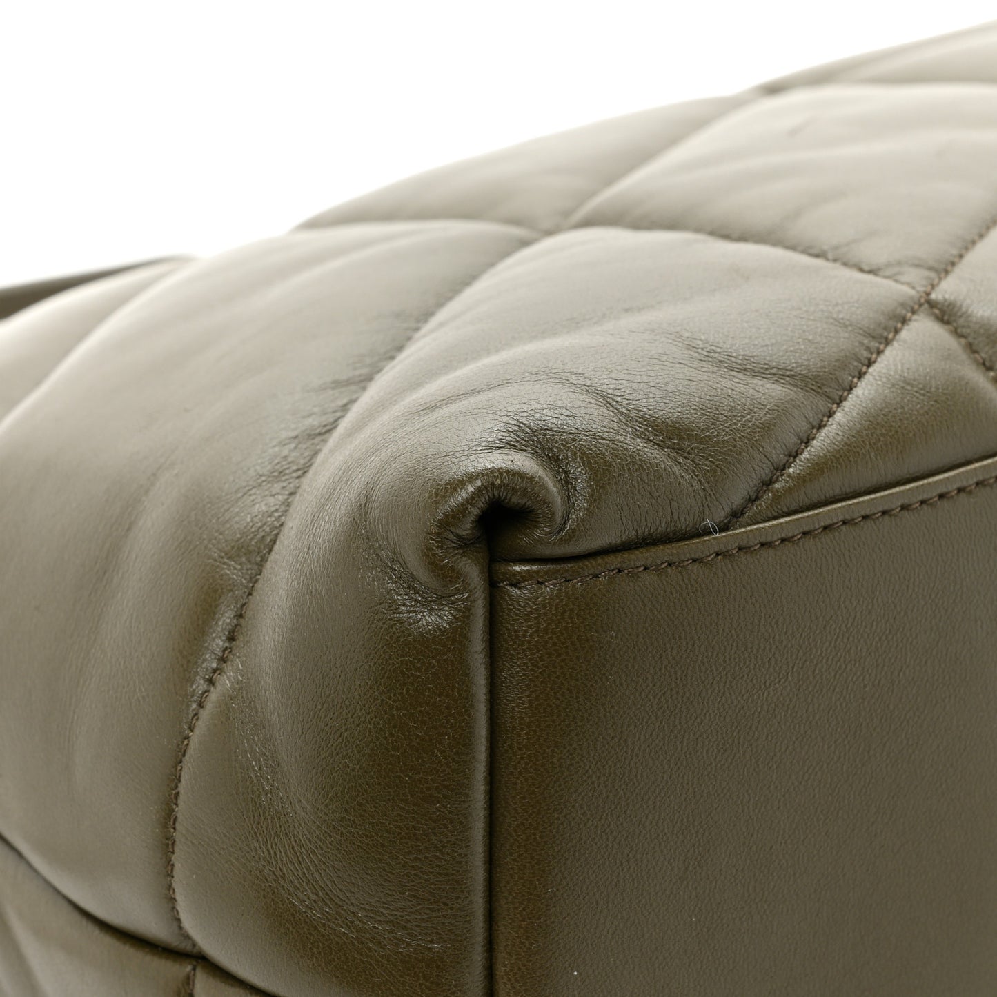 Lambskin Quilted Medium Loulou Puffer Monogram Chain Satchel Seaweed