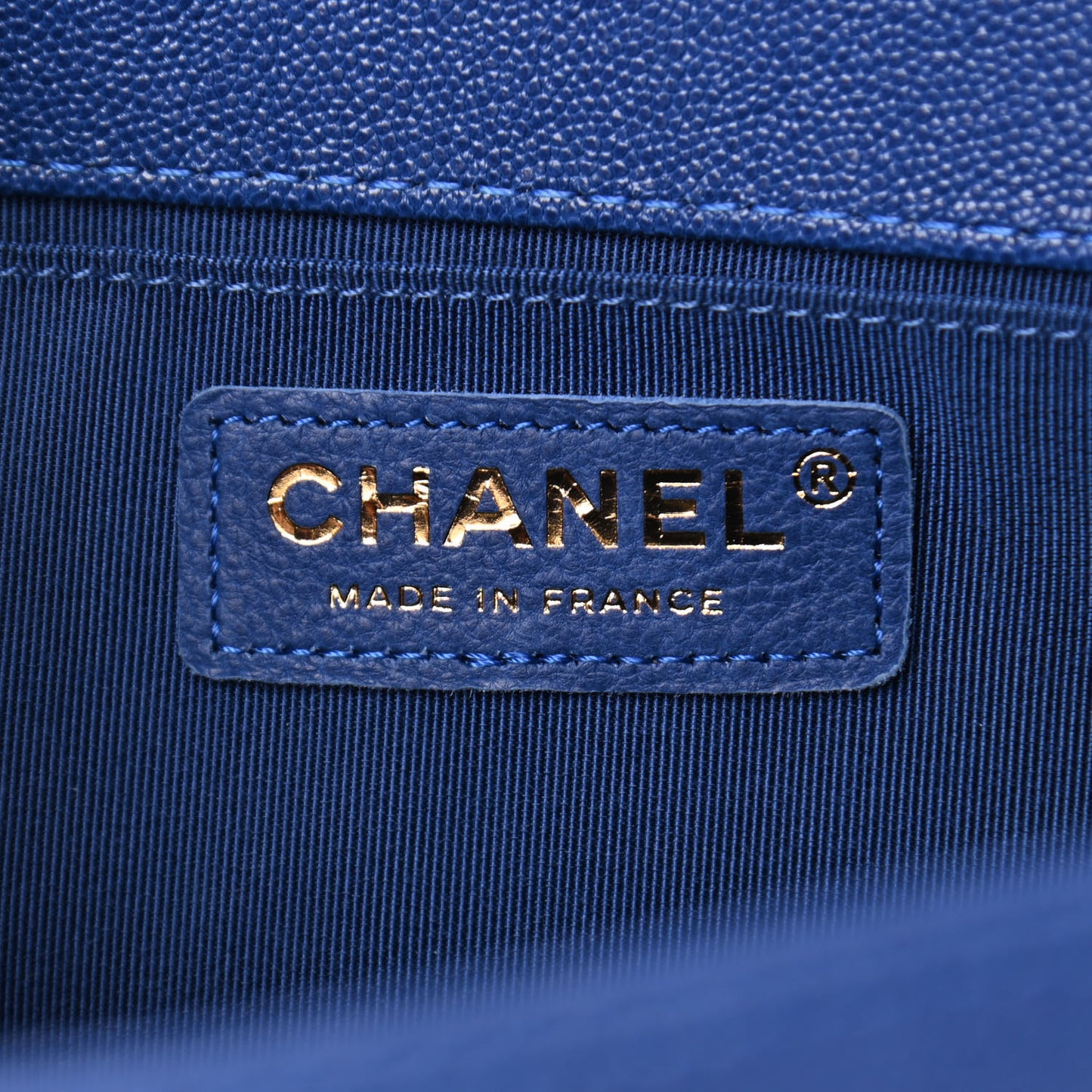 Caviar Quilted Medium Boy Flap Blue