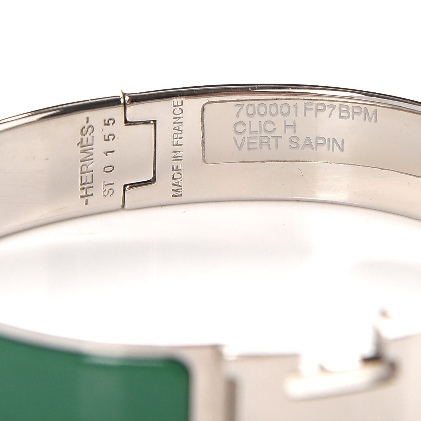 Enamel Narrow Clic Clac H Bracelet PM Vert Sapin