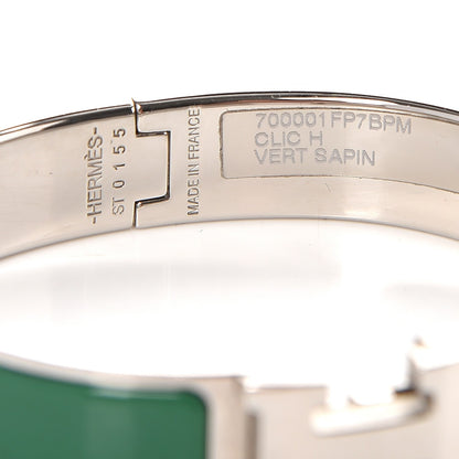 Hermes Enamel Narrow Clic Clac H Bracelet PM Vert Sapin 4 of 7
