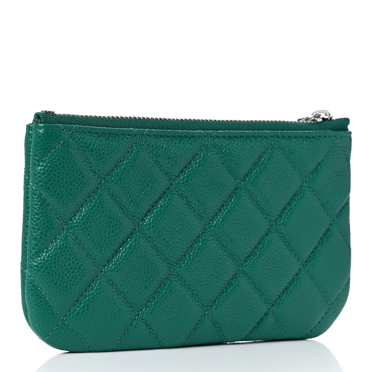 Chanel Caviar Quilted Small Cosmetic Case Green 2 of 7