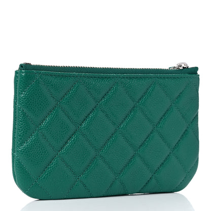 Chanel Caviar Quilted Small Cosmetic Case Green 2 of 7