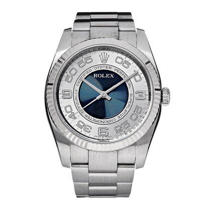 Rolex Stainless Steel 36mm Oyster Perpetual Chronometer Watch Concentric Blue 116034 1 of 7