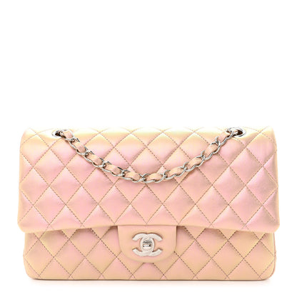 Chanel Iridescent Calfskin Quilted Medium Double Flap Pink 1 of 11