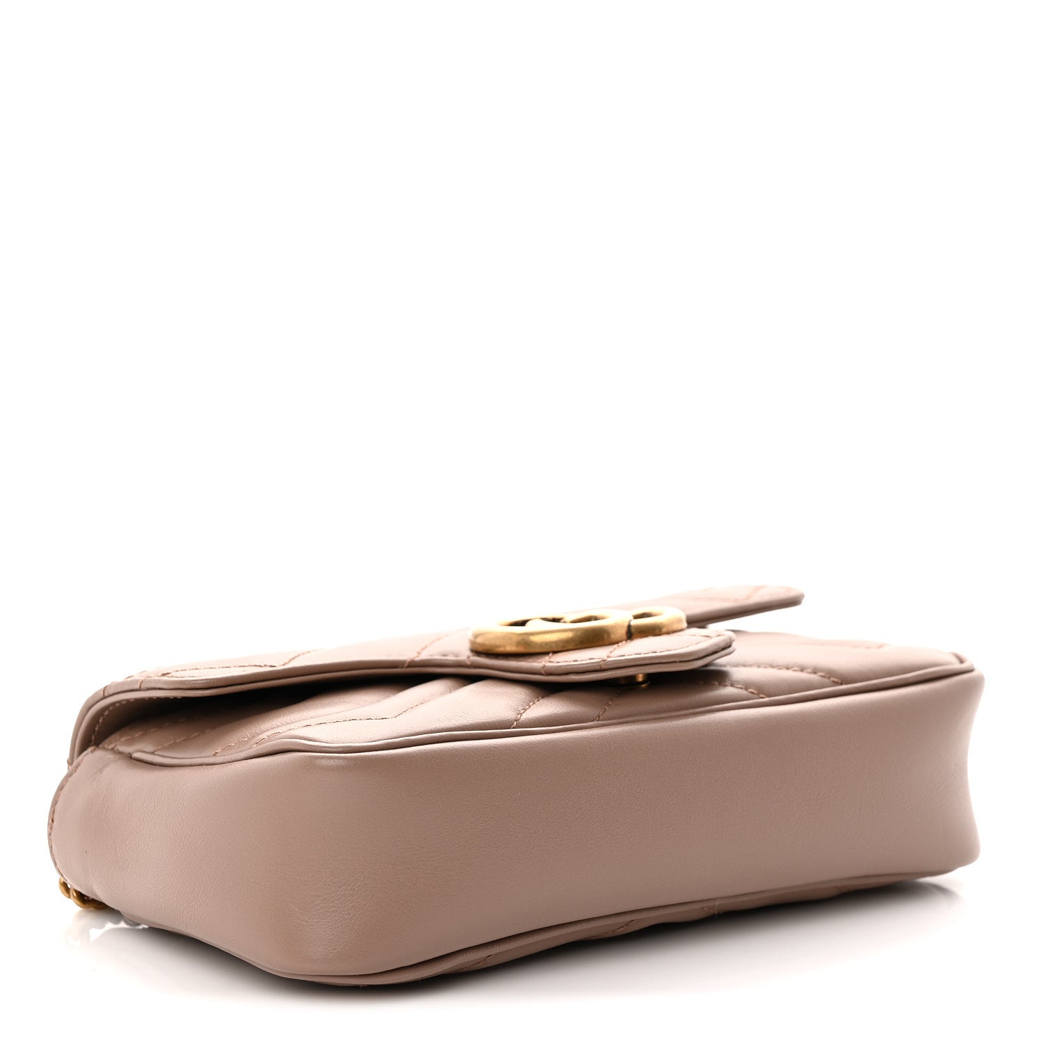 Gucci Calfskin Matelasse Super Mini GG Marmont Shoulder Bag Porcelain Rose 4 of 10
