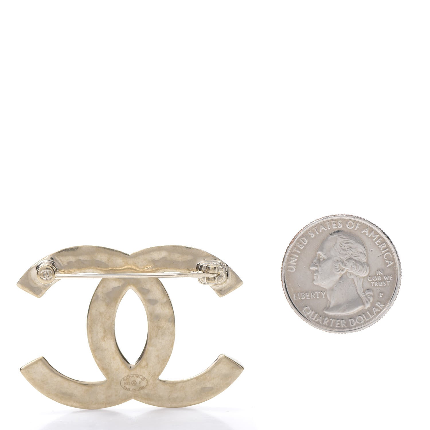 Chanel Metal CC Diamond Quilted Brooch Light Gold 3 of 5