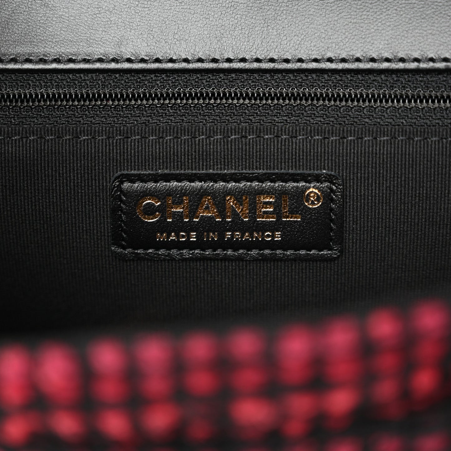 Tweed Quilted Mini Maxi CC Flap Burgundy Black