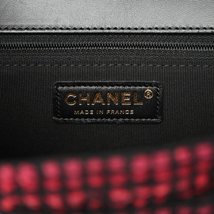 Chanel Tweed Quilted Mini Maxi CC Flap Burgundy Black 6 of 10