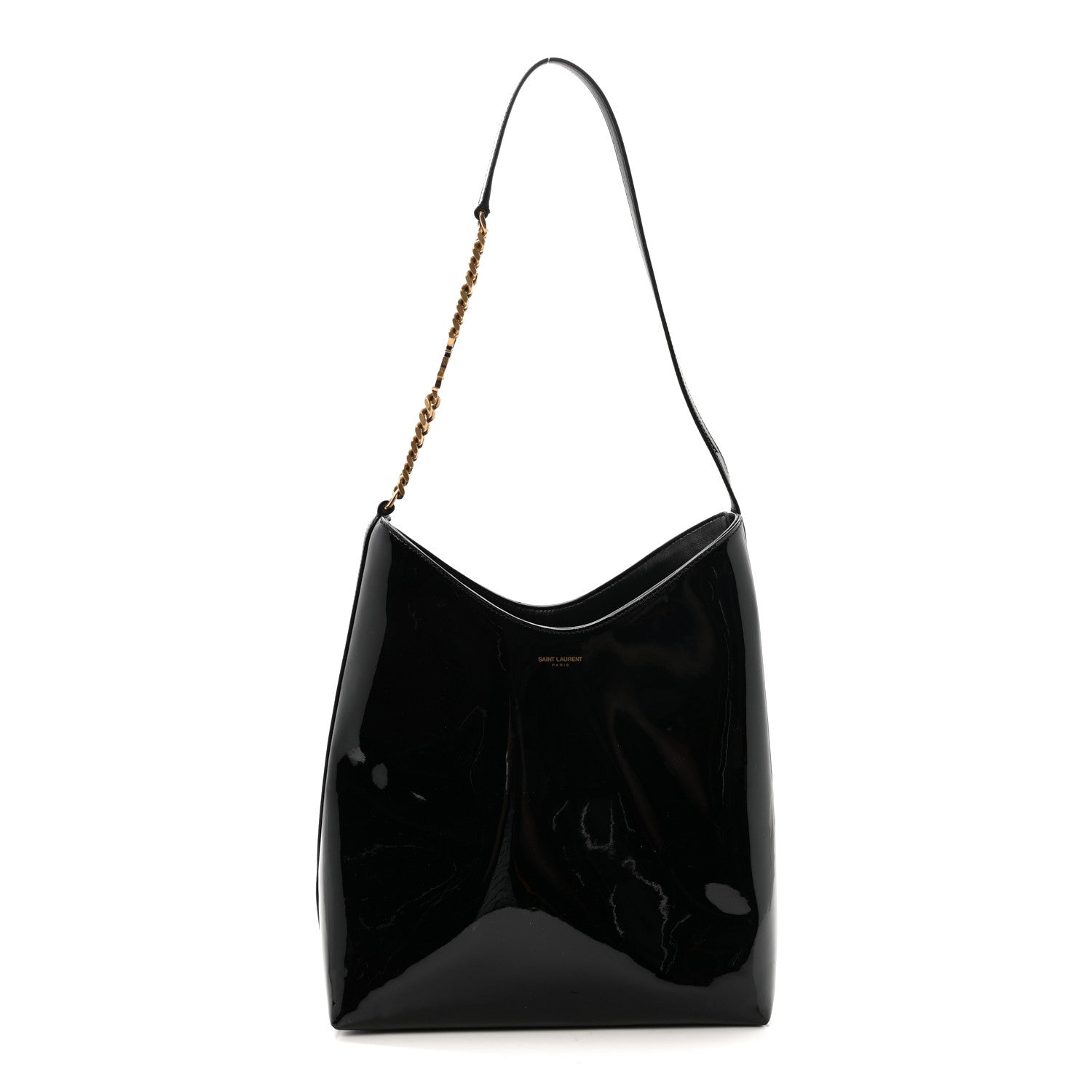 Saint Laurent Patent Calfskin Rendez-Vous Hobo Black 1 of 10