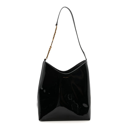 Saint Laurent Patent Calfskin Rendez-Vous Hobo Black 1 of 10