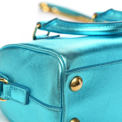 Saint Laurent Metallic Lambskin Classic Toy Duffle Blue 13 of 15