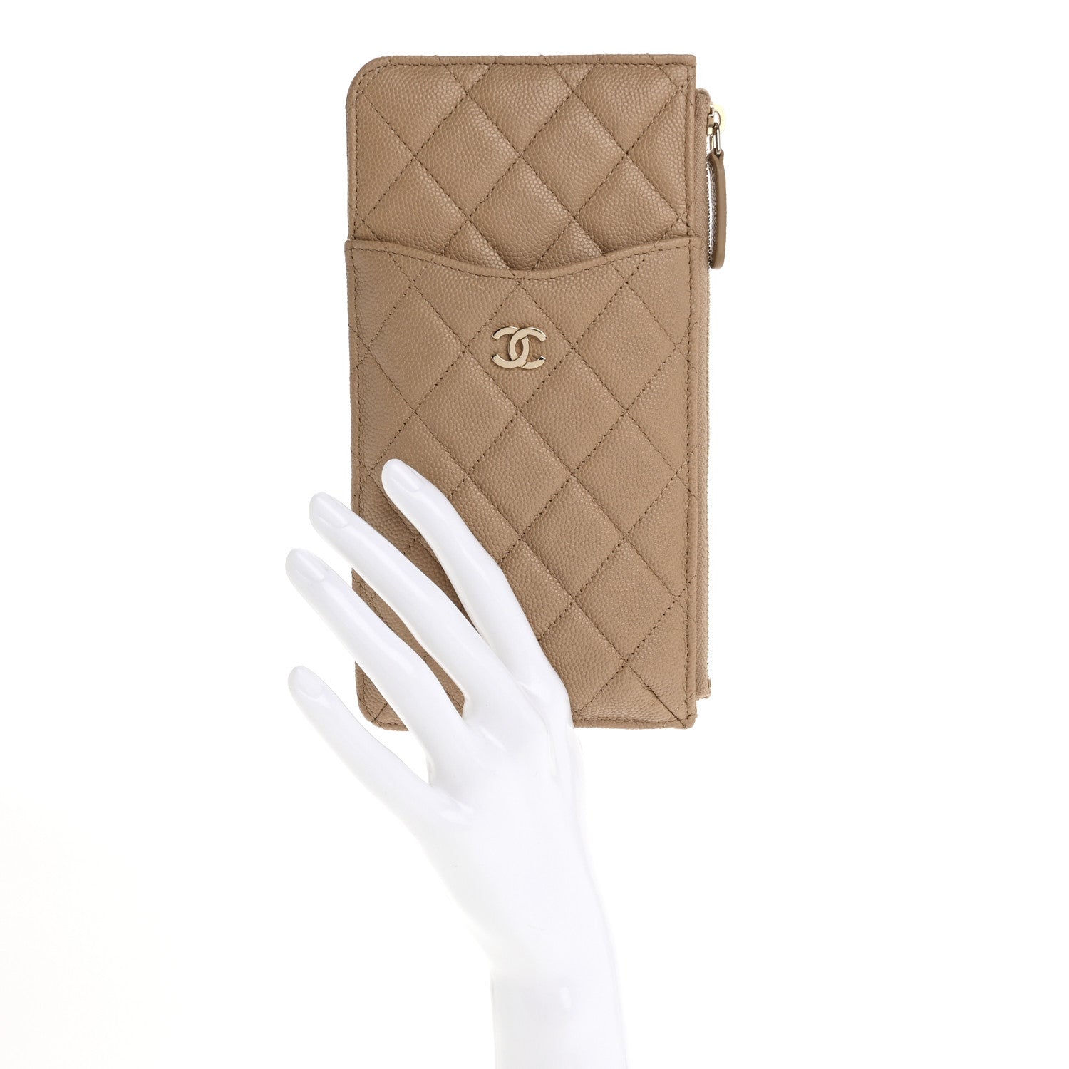 Chanel Caviar Quilted Classic iPhone Pouch Beige 2 of 8