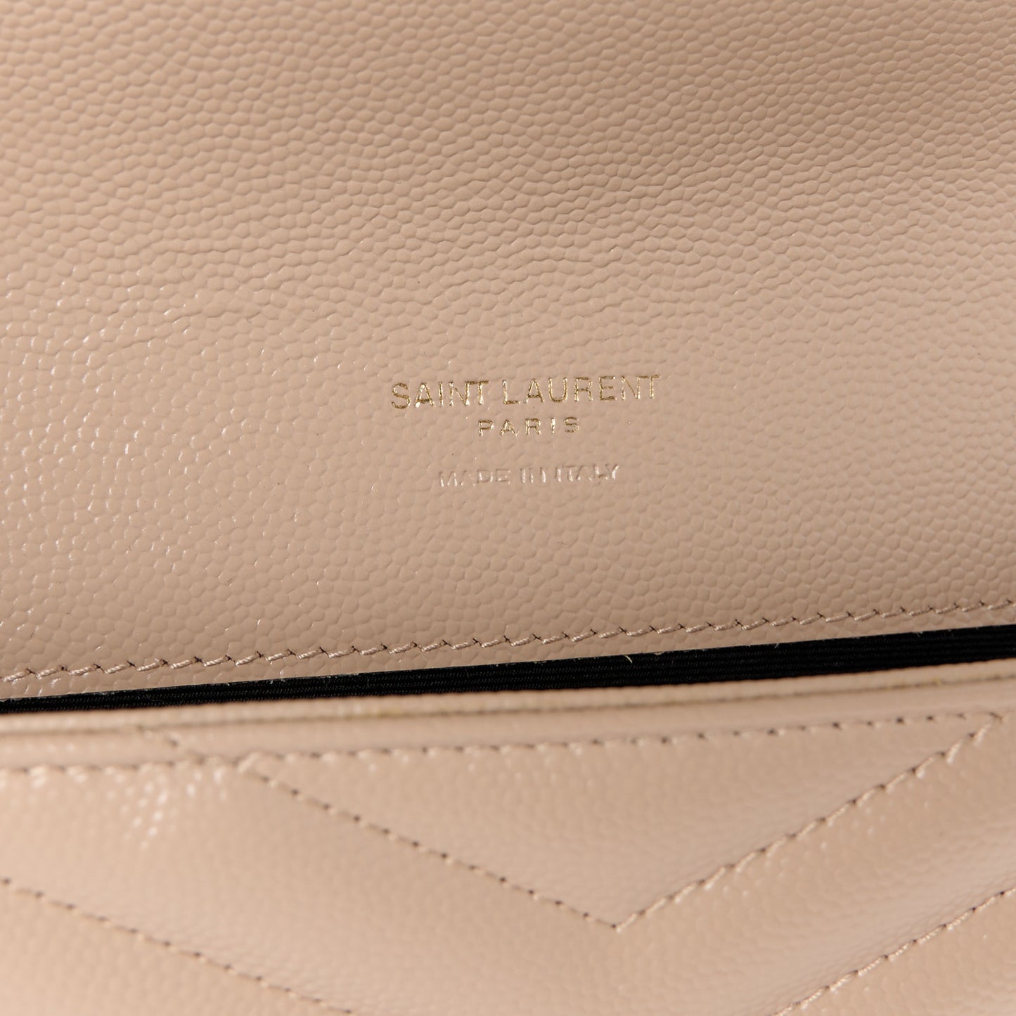 Grain De Poudre Matelasse Chevron Monogram Envelope Clutch Dark Beige