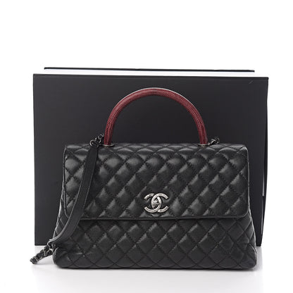 Chanel Caviar Lizard Quilted Medium Coco Handle Flap Black 11 of 11