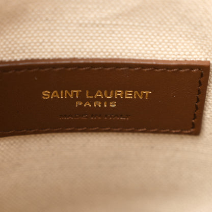 Saint Laurent Shearling Suede Monogram Joe Nano Bucket Bag Natural Beige 6 of 10