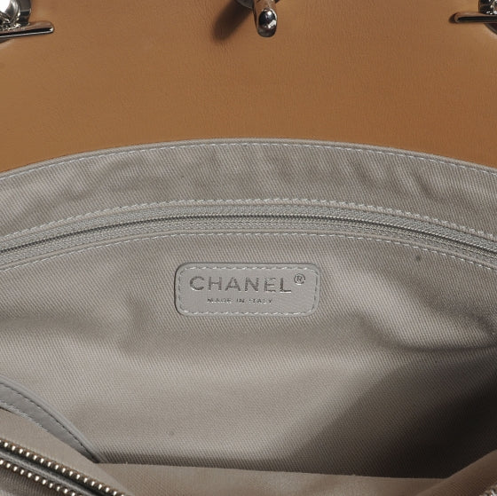Chanel Aged Calfskin Quilted Be CC Tote Beige 6 of 7