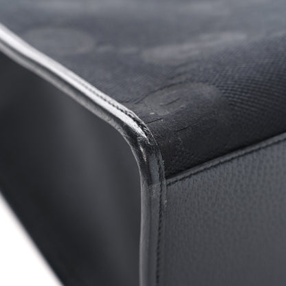 Gucci Monogram Jumbo GG Textured Dollar Calfskin Tote Bag Black 9 of 15