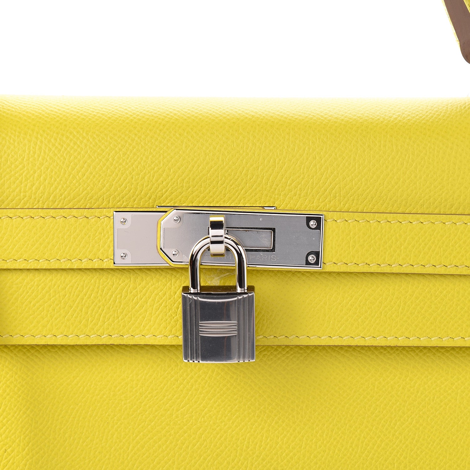 Hermes Epsom Kelly Sellier 32 Lime 36 of 39