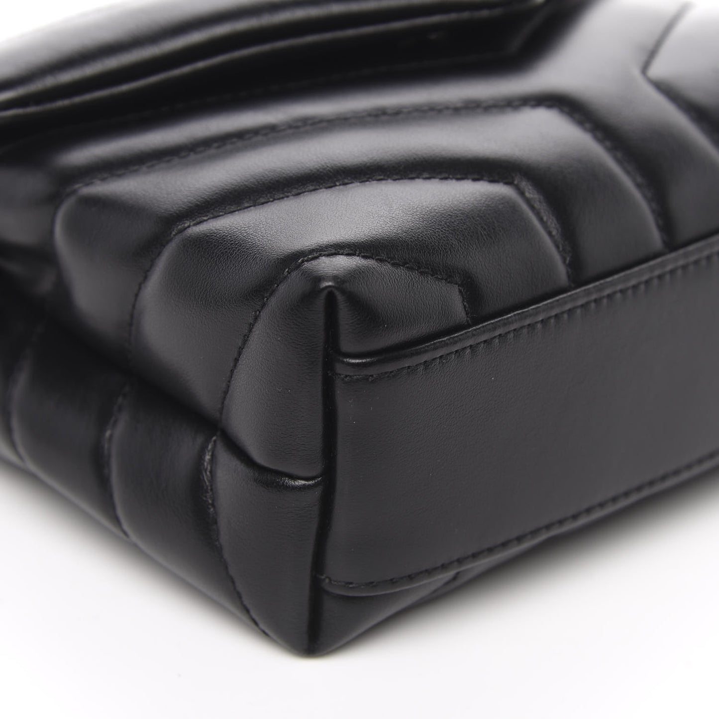 Calfskin Y Quilted Monogram Toy Loulou Crossbody Bag Black
