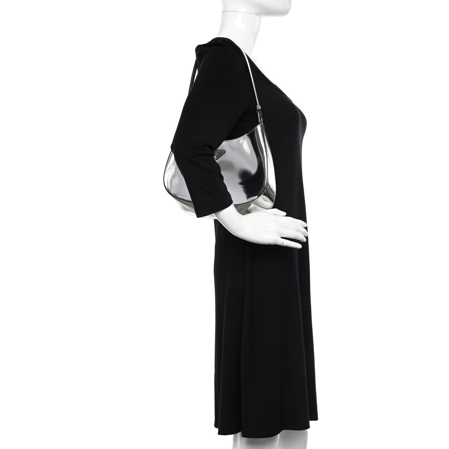 Spazzolato Cleo Shoulder Bag Argento