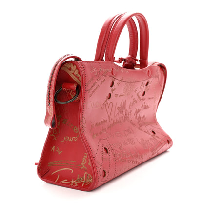 Balenciaga Calfskin Love Perforated Blackout Hardware S City Rouge Profond 3 of 10