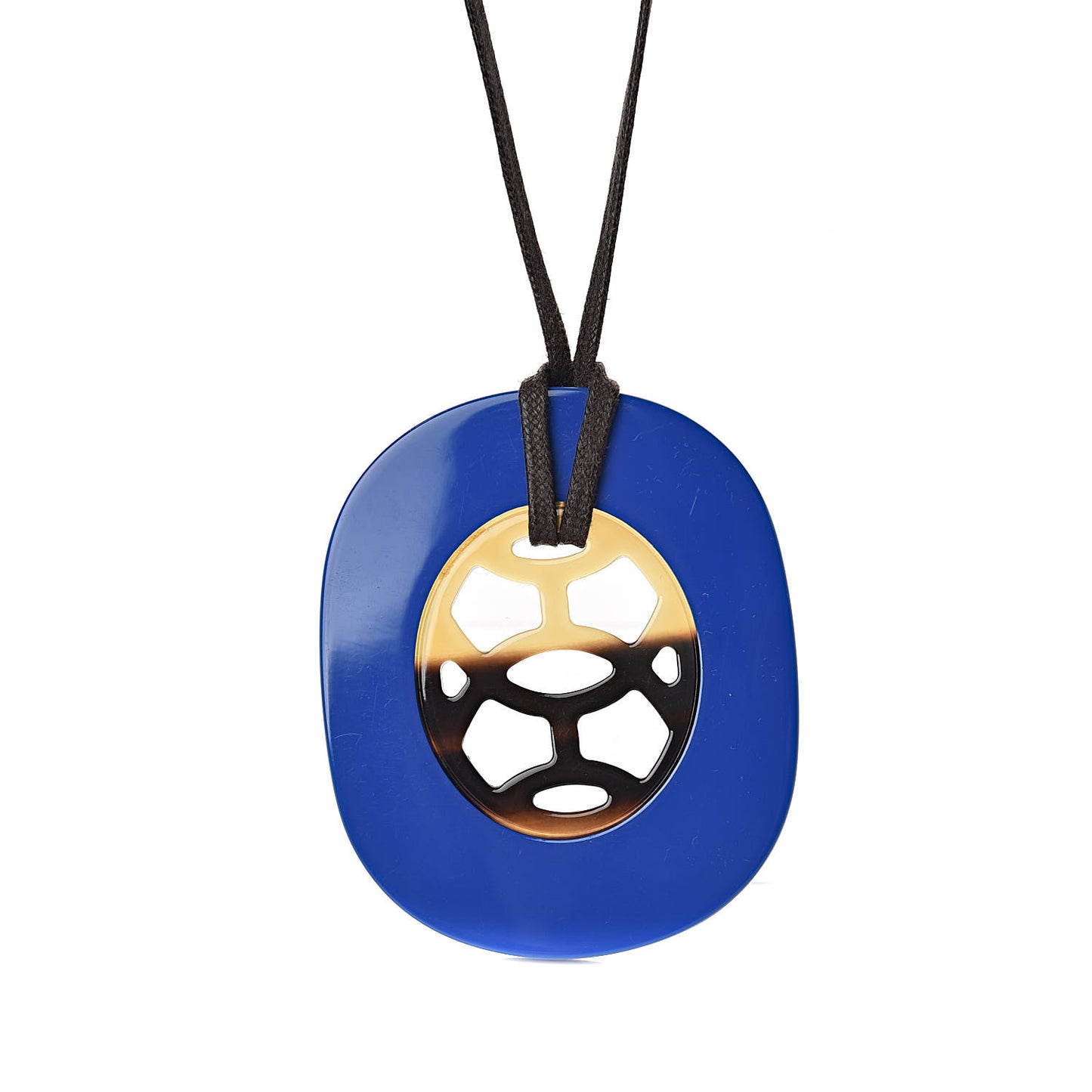 Buffalo Horn Lacquer Lift Pendant Bleu Saphir