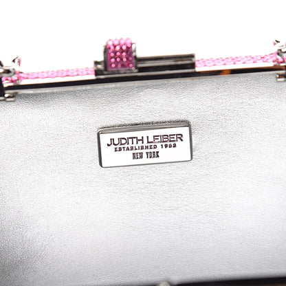 Judith Leiber Swarovski Crystal Minaudiere Clutch Pink 6 of 9