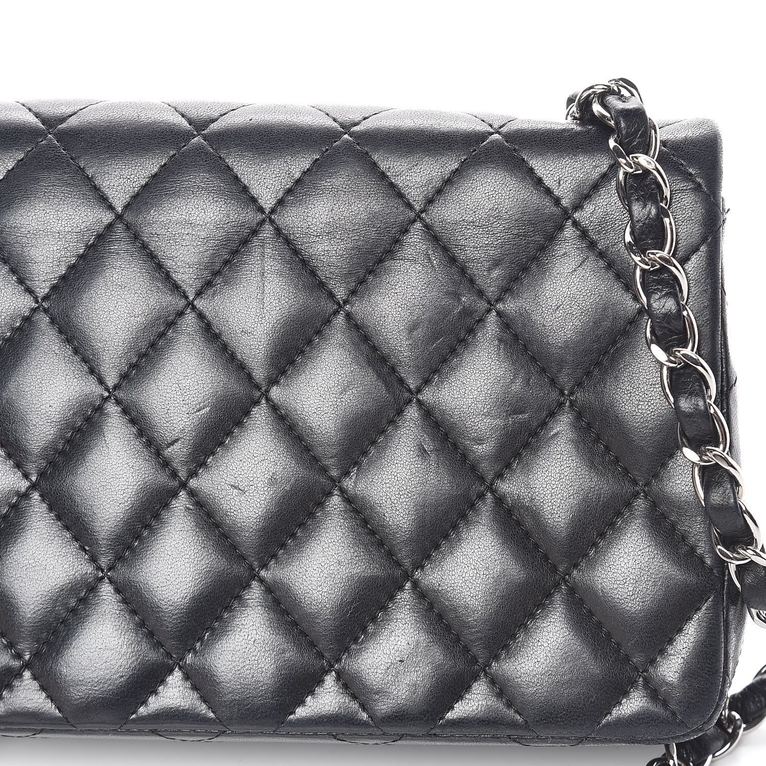 Chanel Lambskin Quilted East West Flap Black 14 of 17