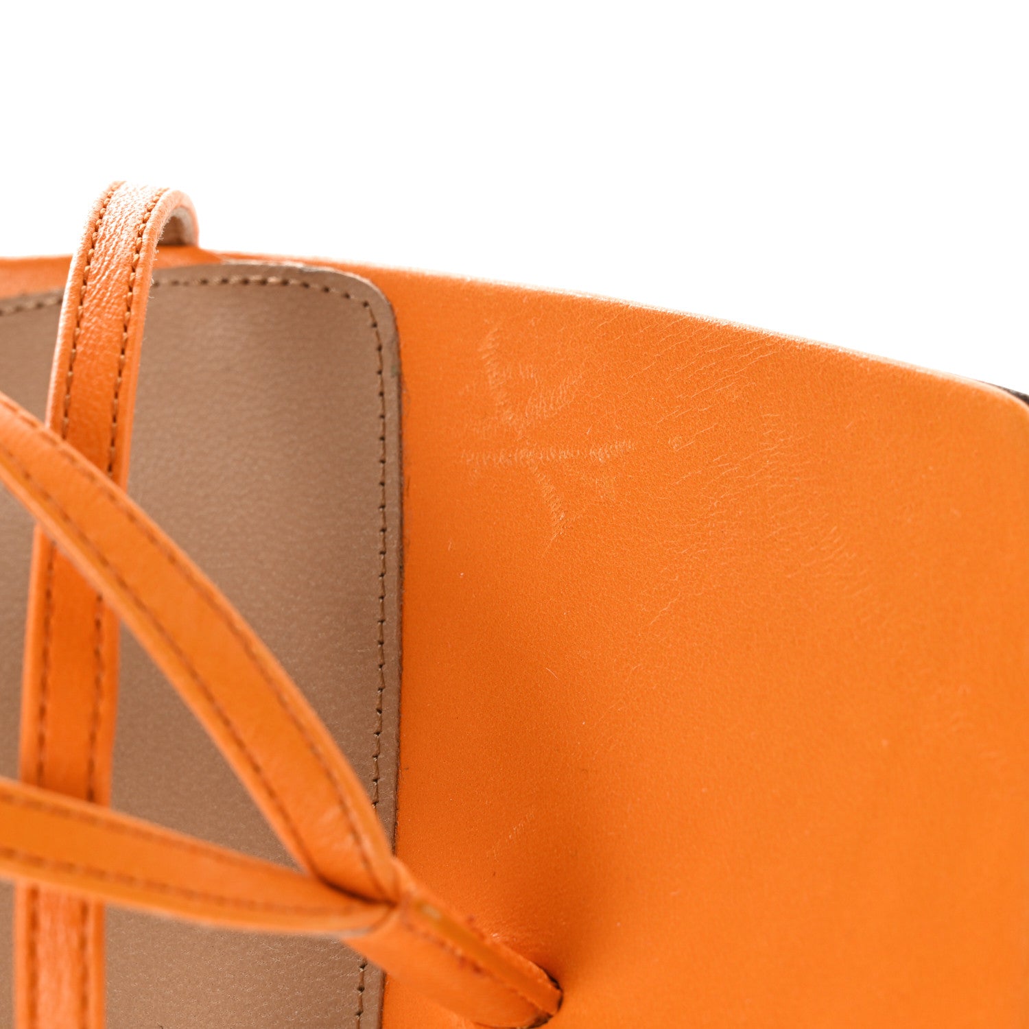 Bottega Veneta Lambskin Stretch Multi Strap 90mm Sandals 38.5 Tangerine 9 of 10