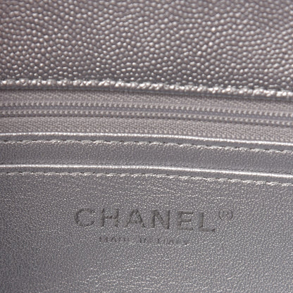 Chanel Metallic Caviar Quilted Mini Top Handle Rectangular Flap Silver 8 of 9