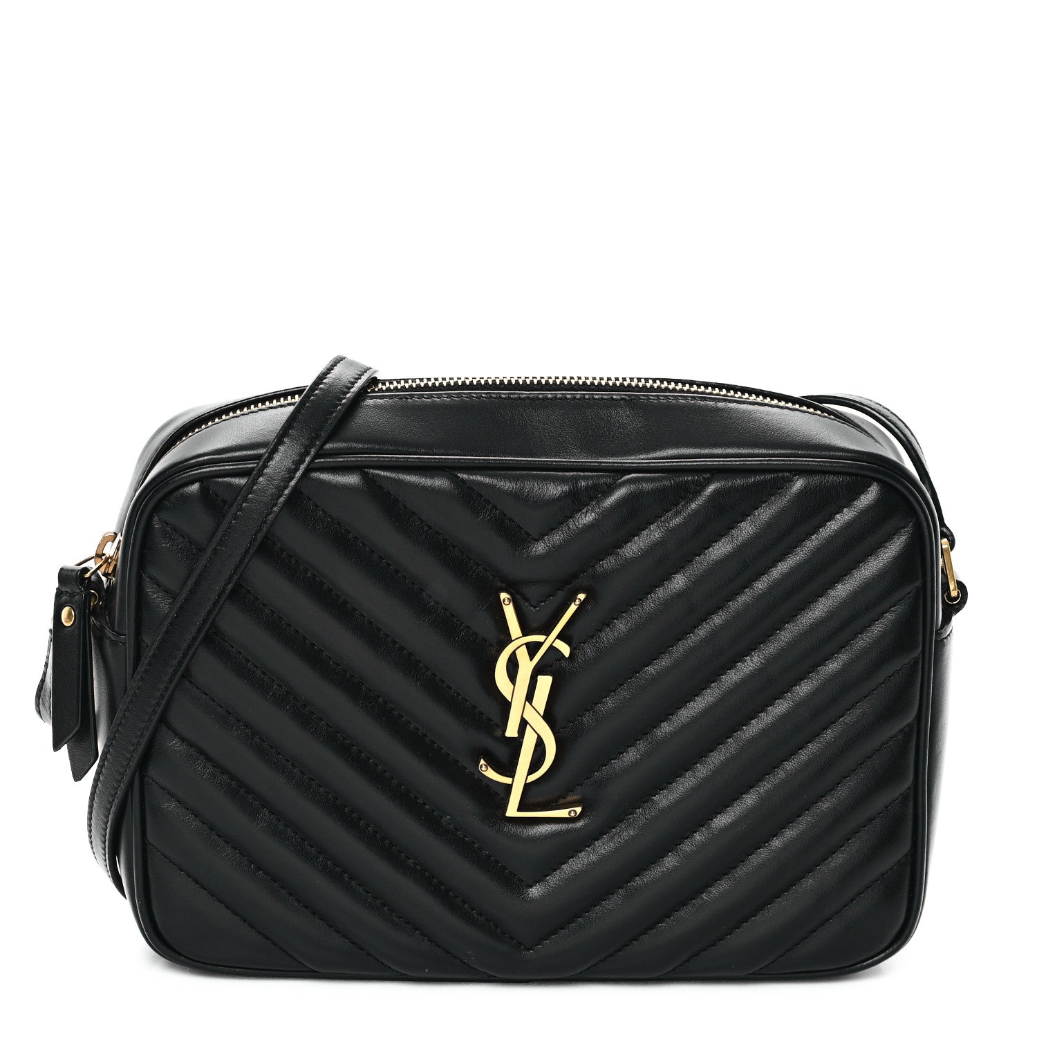 Saint Laurent Calfskin Matelasse Monogram Lou Camera Bag Black 1 of 11