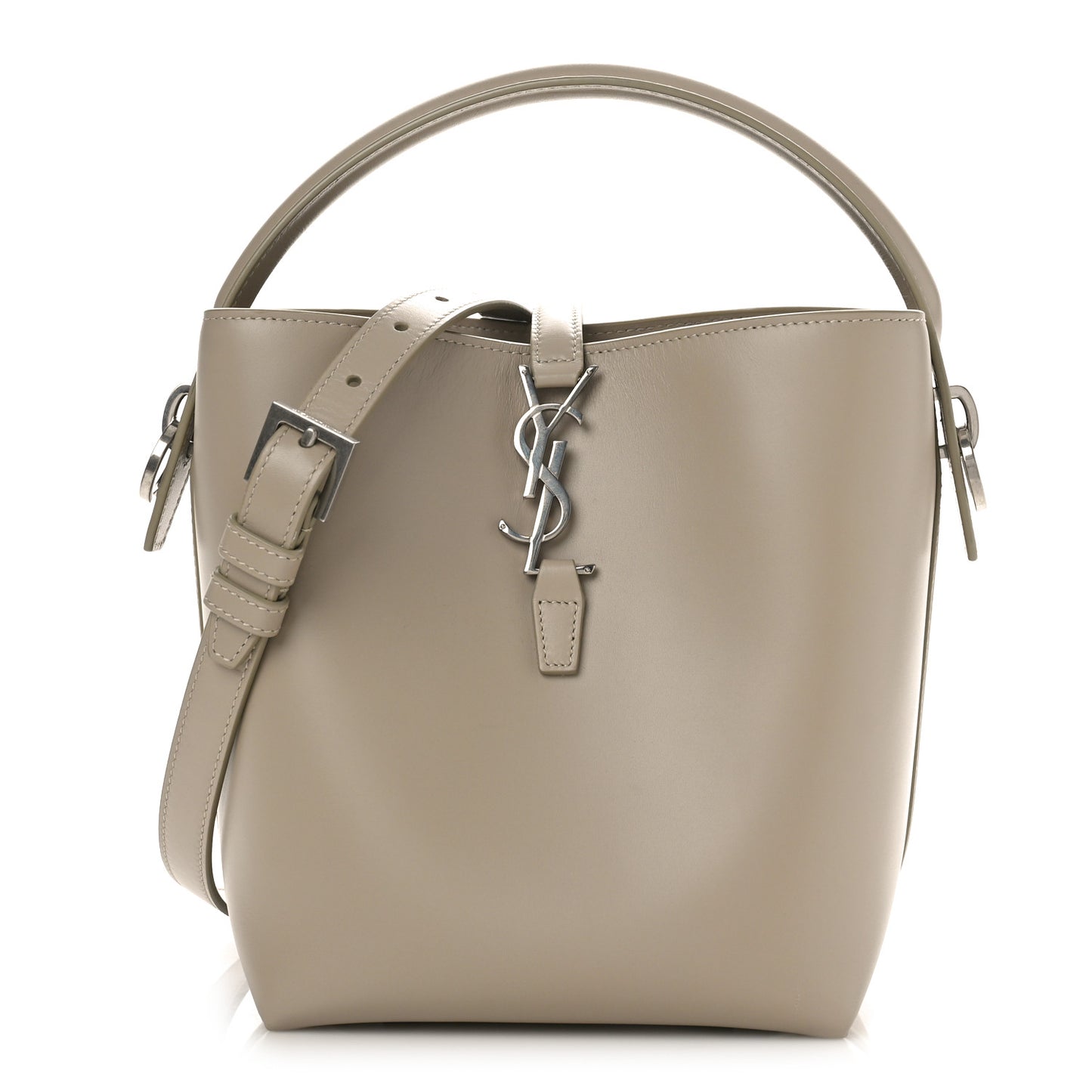 Shiny Calfskin Le 37 Bucket Bag Sea Salt
