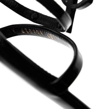 Saint Laurent Patent Cassandra 100 Ankle Strap Sandals 40 Black 6 of 8