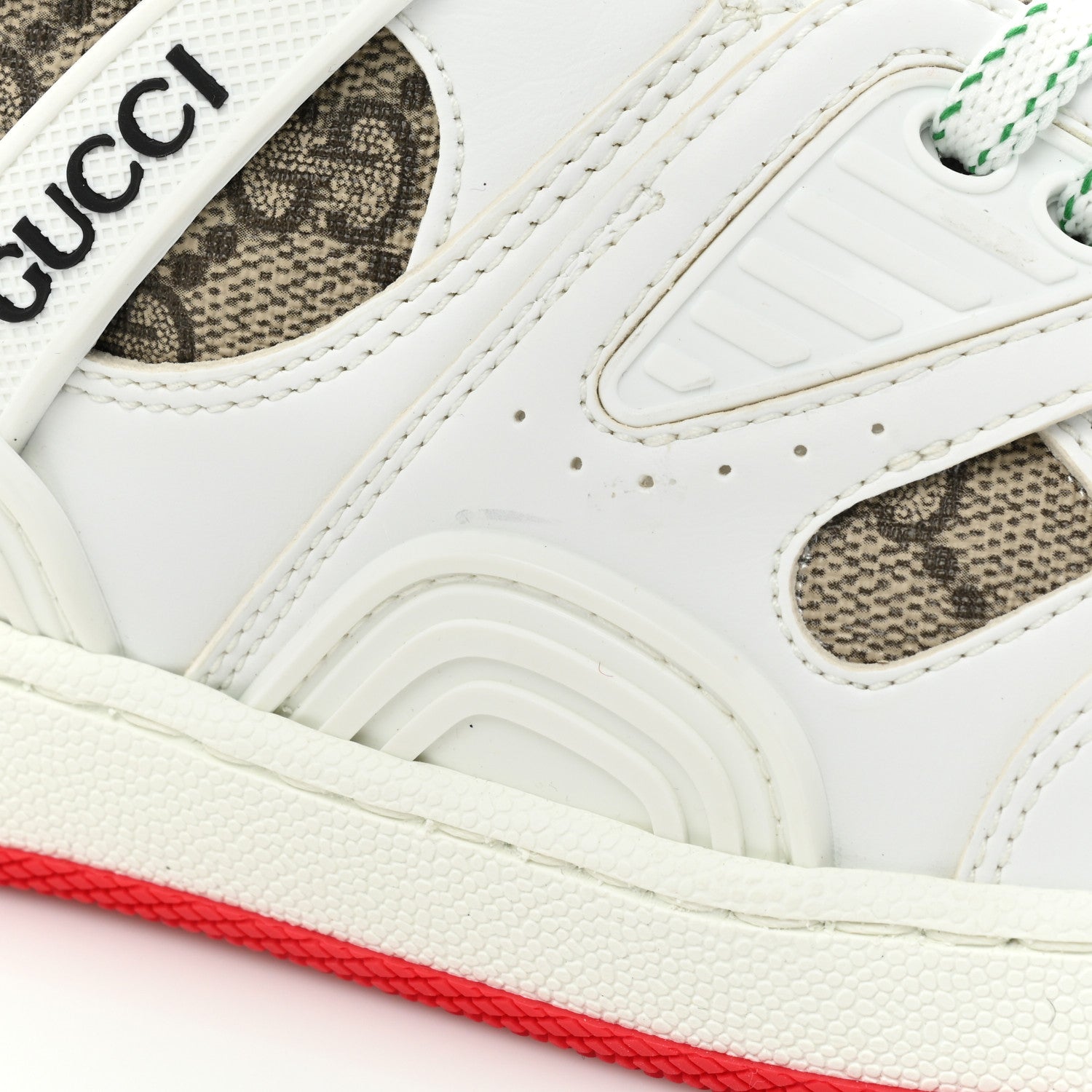 Gucci Demetra GG Supreme Womens Basket High Top Sneakers 38.5 Great White Beige Ebony 10 of 12