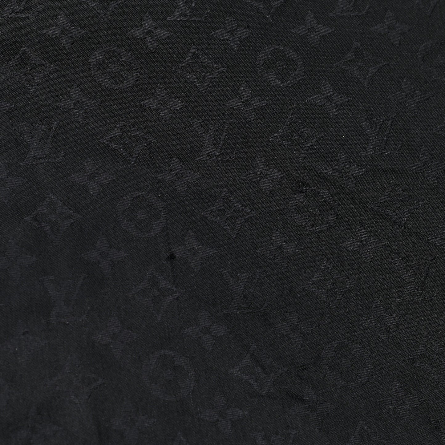 Silk Wool Monogram Shawl Black